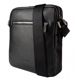 Черная сумка через плечо из фактурной кожи Golf P