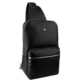 Мужская сумка-рюкзак из кожи с карманом на молнии