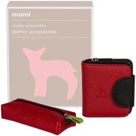 Подарочный набор MUMI красный (кошелек на молнии+ключница)