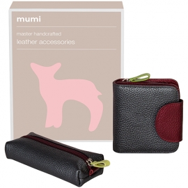 Подарочный набор MUMI серый перламутр (кошелек на молнии+ключница)