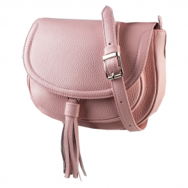 Пастельно розовая сумка Vivien с кисточкой