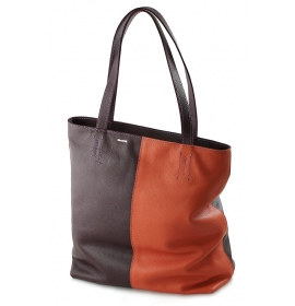 Сумка женская кожаная Shop Bag двухцветная
