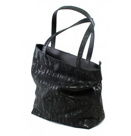 Сумка женская кожаная Shop Bag черная с буквами